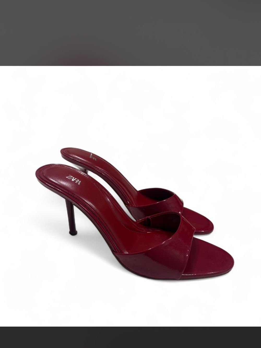 ZARA Deep Wine Patent Slide Heels